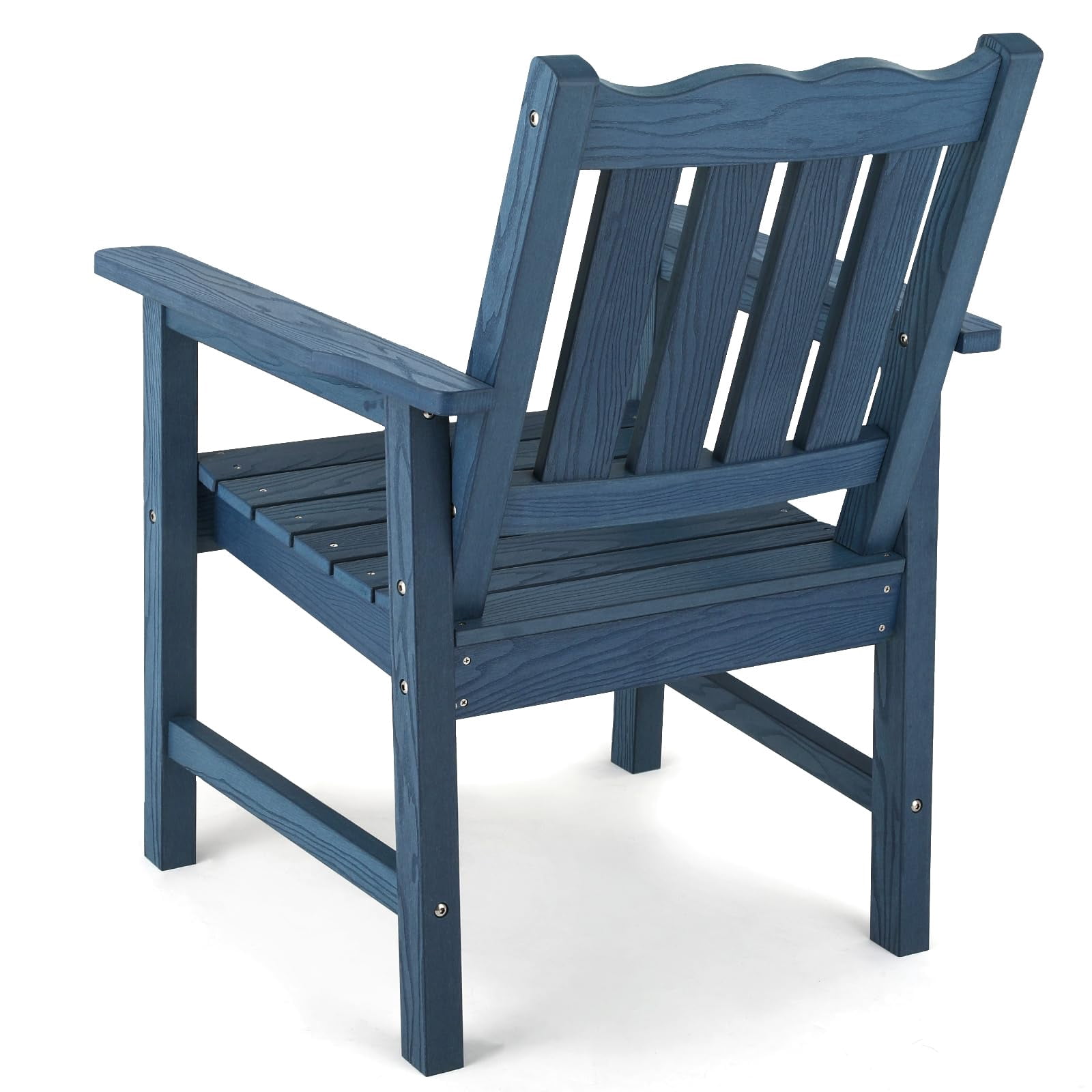 Stoog Patio Chair with Backrest, Oversized All-Weather Outdoor Dining Chair for Garden, Backyard, 400 lbs Weight Capacity, Blue
