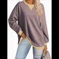 thumbnail image 3 of Sudaderas de Talla Grande para Mujer, Camisetas de Larga Extragrandes, Camisetas Casuales de Cuello Redondo con Bloques de Color, Camisetas Tipo Túnica. Gris XL, 3 of 7