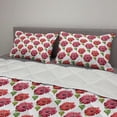 thumbnail image 2 of Luau Comforter & Sham Bedding Set, Art of Flowers of Tropical Places, 3 pcs Duvet Set Microfiber Filling Quilt, 5 Sizes, Dark Pink White Green, by Ambesonne, 2 of 4