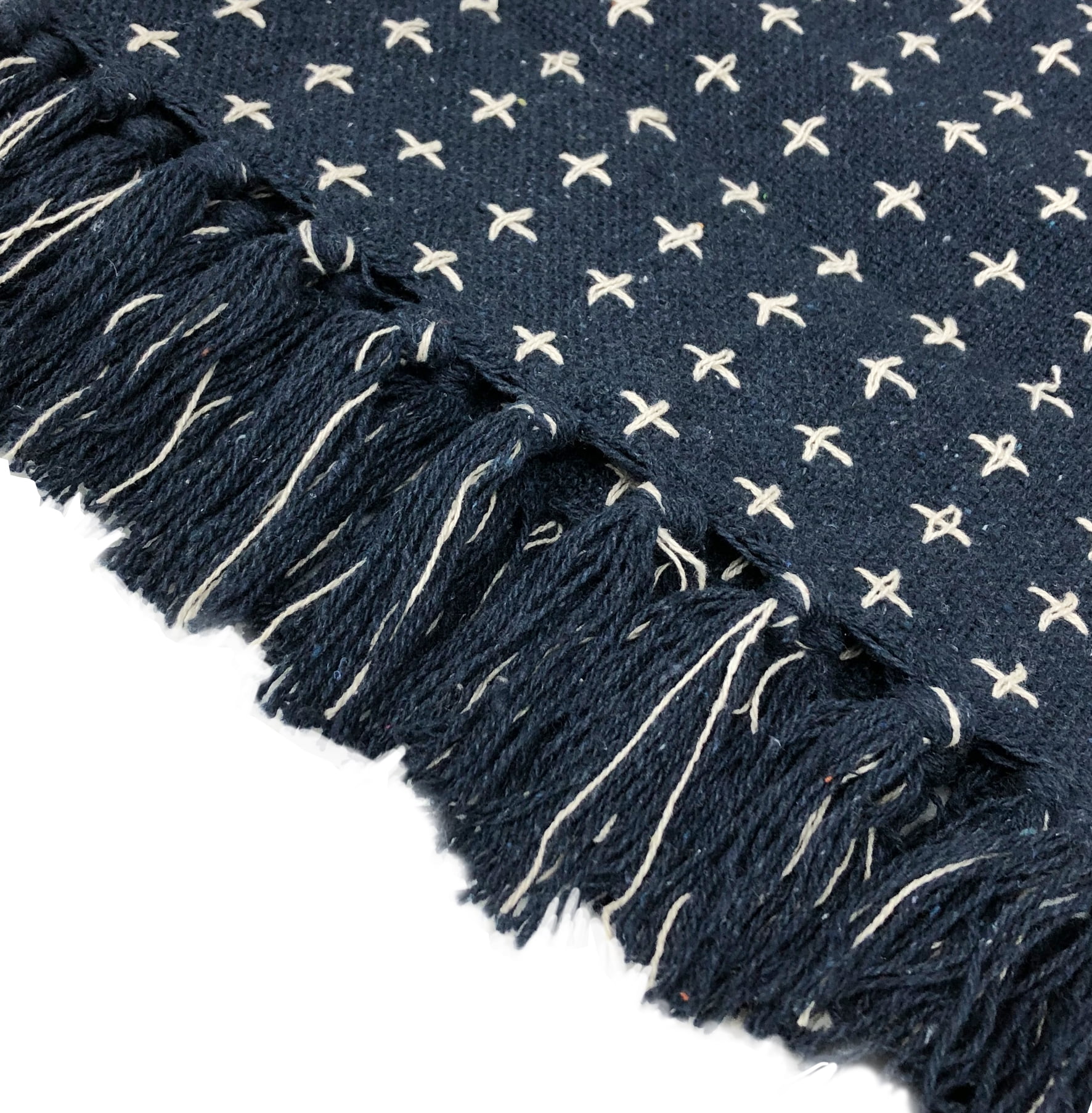 Melbourne Dot Navy Blue Cotton Blanket Full/Queen