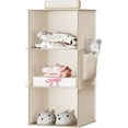 thumbnail image 1 of CNKOO Hanging Closet Organizer  3-Shelf Closet Hanging Storage Shelves  Beige, 1 of 6