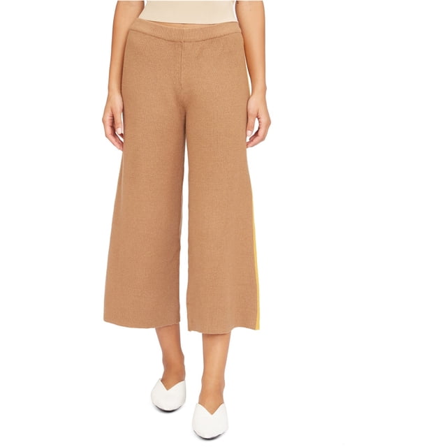 Lucy Paris Womens Wide Leg Casual Cropped Pants brown M/25