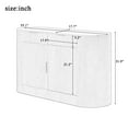 thumbnail image 3 of 55" Modern striped Sideboard Buffet Cabinet with Storage, Curved Storage Cabinet with 3 Doors & 2 Drawers, Modern Accent Coffee Bar Cabinet Console Table for Kitchen, Entryway, Natural, 3 of 9