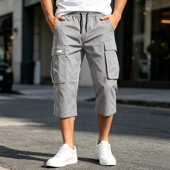 Men's Cargo Shorts Jogger with Pocket Mens Hiking Shorts Relaxed Fit Summer Men Clothing