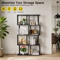 thumbnail image 6 of 4-Tier S-Shaped Bookcase, Geometric Bookshelf, Wooden Storage Display Shelf for Living Room, Bedroom and Home Office,Black, 6 of 11