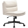 thumbnail image 1 of Armless Desk Chair Office Chair with Wheels Padded Seat Home Office Chairs Rocking Mid Back Cute Computer Chair for Bedroom  Vanity  Makeup, 1 of 2