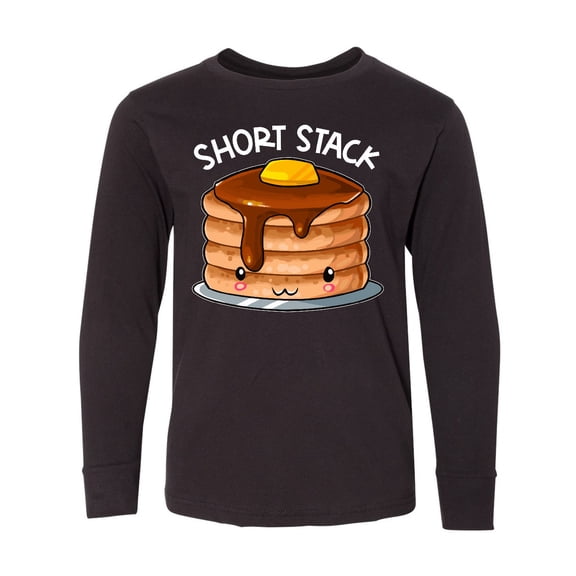 Inktastic Short Stack Cute Pancake Breakfast Long Sleeve Youth T-Shirt
