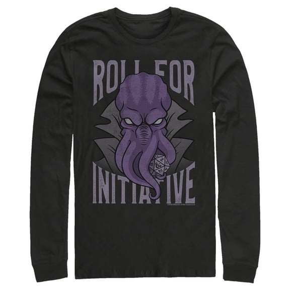 Men's Dungeons & Dragons Illithid Roll for Initiative  Long Sleeve Shirt Black Medium