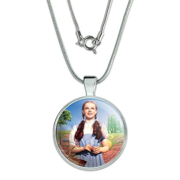 Wizard of Oz Dorothy Character 1" Pendant with Sterling Silver Plated Chain