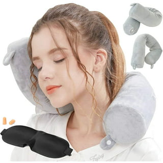 LANGM Twist Memory Foam Travel Pillow for Neck Chin Lumbar and Leg Support  - Neck Pillow for Traveling on Airplane - for Side Stomach and Back  Sleepers - Adjustable Bendable Roll Pil 
