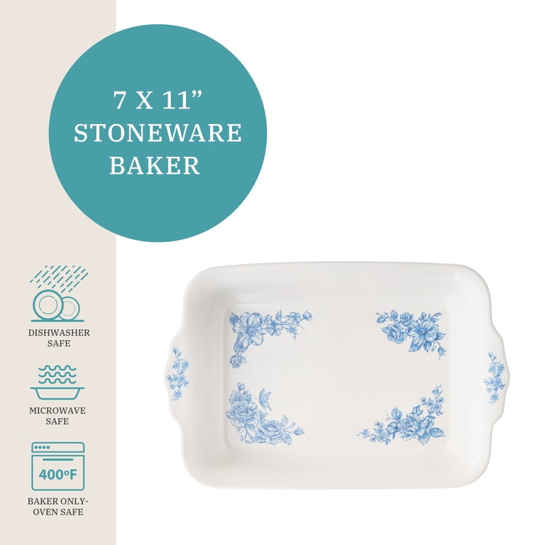 The Pioneer Woman Agatha Small Rectangular Baker with Lid, 7
