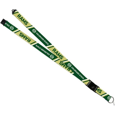 Colorado State University Rams Lanyard Keychain Double Sided 18 Inch Button Clip Safety Breakaway