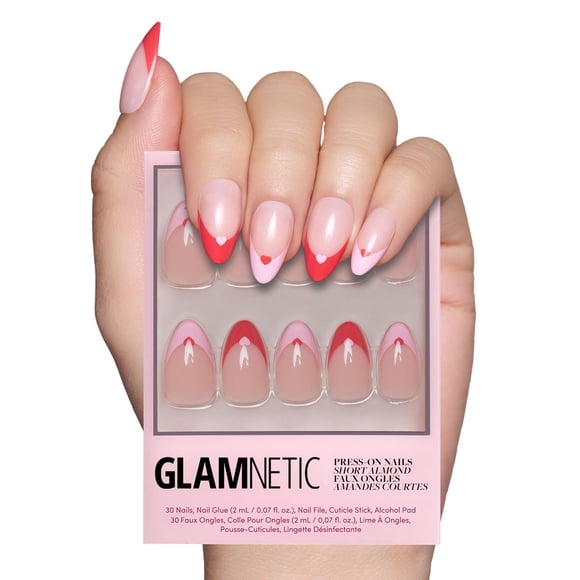 Press On Nails Glamnetic Pure Hearted Brillante Short Almendra