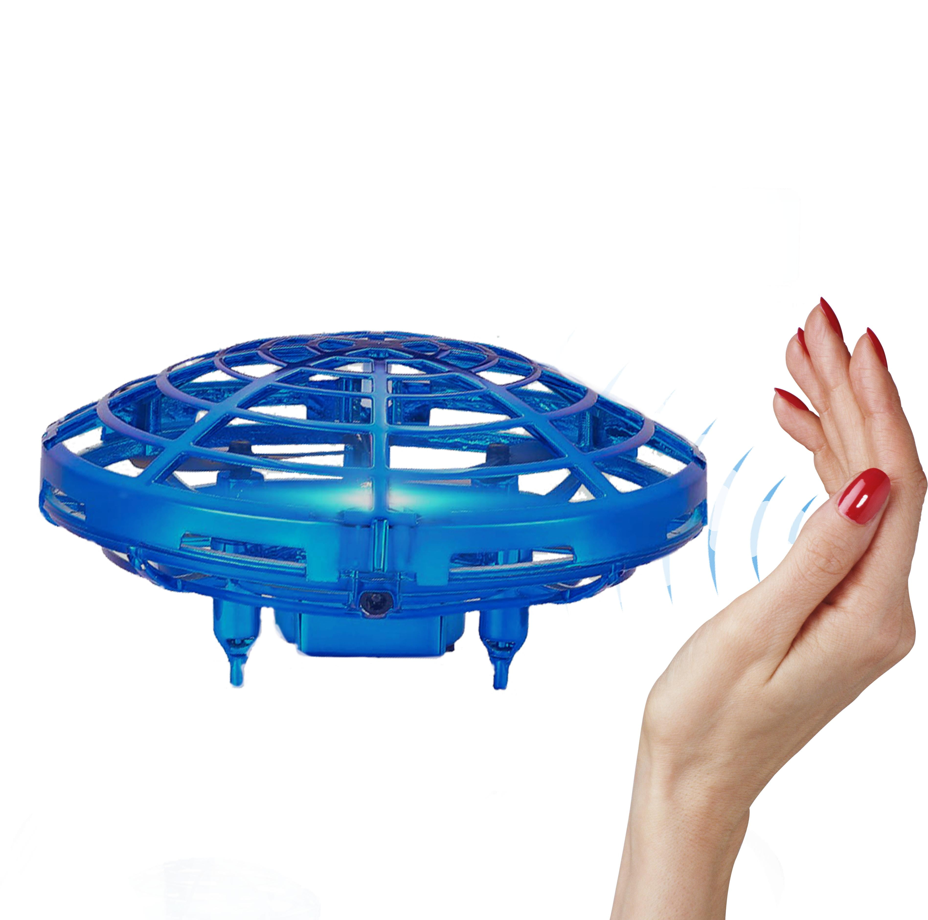 JUMOWA UFO Hand-Controlled Drones Toys Tech Gadgets Frisbee Hollow Mini Quadcopter Small Drone Xmas Aircraft Gifts for Kids Adult