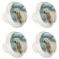 thumbnail image 2 of 4 Pcs Polar Bear Knobs for Kitchen Cabinet Cupboard Dresser Bookcase Drawer Pulls Handles Round Home Decor, 2 of 8
