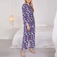 thumbnail image 3 of Balery Skull cartoon flower Pattern Pajama Sets for Women Long Sleeve 2 Piece Sleepwear Loungewear Sets Soft PJ's with Pockets Long Sleeve Comfy Pj Sets-X-Large, 3 of 7