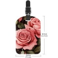 thumbnail image 6 of Square 2Pack PU Leather Roses Cruise Luggage Tag with Privacy Cover and Name ID Tag for Travel Handbags Backpacks Luggage Tags, 6 of 6