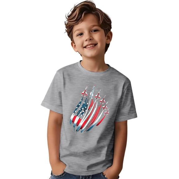Girls Kids Boys Casual Short Sleeve T Shirt Fourth Of July Patriotic Graphic Tee Top Clothes