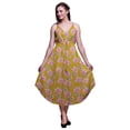 thumbnail image 1 of Bimba Floral Ladies Printed Resort Midi Drawstring Dress Spaghetti Strap Beach Wear-Small, 1 of 1