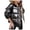 Black, variant on Dyfzdhu Short Winter Coats for Women Plus Size Zipper Hooded Warm Padded Jacket Bright Color Thick Outerwear Black L