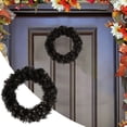thumbnail image 4 of SSBSM 30/40cm Christmas Wreath Black Color Circle Ornament Holiday Party Scene Layout Decorative Props LED Glowing Wreath Merry Christmas Home Decoration Holiday Supplies, 4 of 8