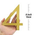 thumbnail image 3 of HASWARE 6 inch (15 cm) Floating House Number Apartment Door Numbers Mailbox Address Sign, Aluminum Alloy (#4, Golden), 3 of 3
