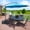 Blue, variant on BPS 10FT Patio Offset Hanging Umbrella, Outdoor Cantilever Market Umbrella with Base, Easy Tilt Adjustment, Red