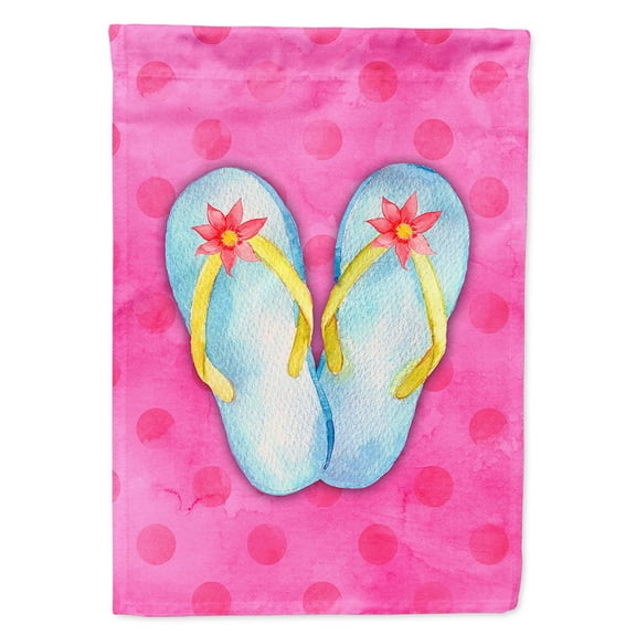 Carolines Treasures BB8184CHF Flip Flops Pink Polkadot Flag Canvas House Size  Large multicolor