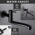 thumbnail image 4 of Wall-Mounted Black Cold Water Faucet Washing Machine Mop Pool Garden Taps (31cm), 4 of 5