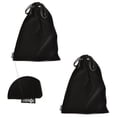 thumbnail image 3 of Cosmos Set de 2 Premium Black Travel Carry Drawcord Headphones Pouch Bag, 3 of 3