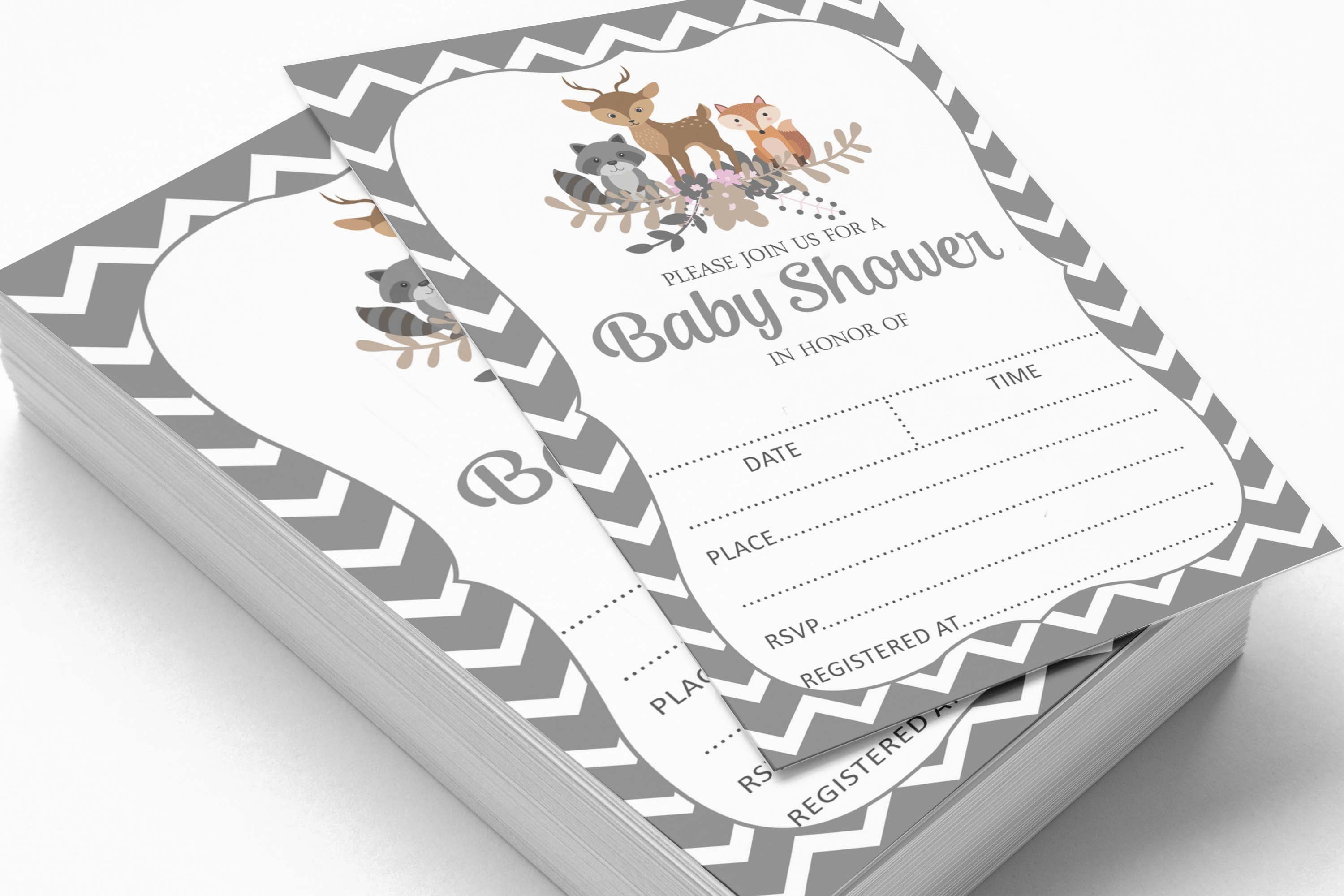 Inkdotpot Set Of 30Jungle Animals Baby Shower Invitations-Diaper Raffle Tickets And Baby Shower Book Request Cards Gender Neutral Invites Its A Boy Its A Girl