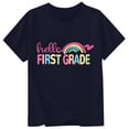 thumbnail image 5 of ibiyuan First Day Of School Shirt Boys Girl Short Sleeve Back To School Shirt Kids Girl Embroidered T-Shirt Basic Tees Top Loose Fit Hello Kindergarten First/second/third Grade, 5 of 5