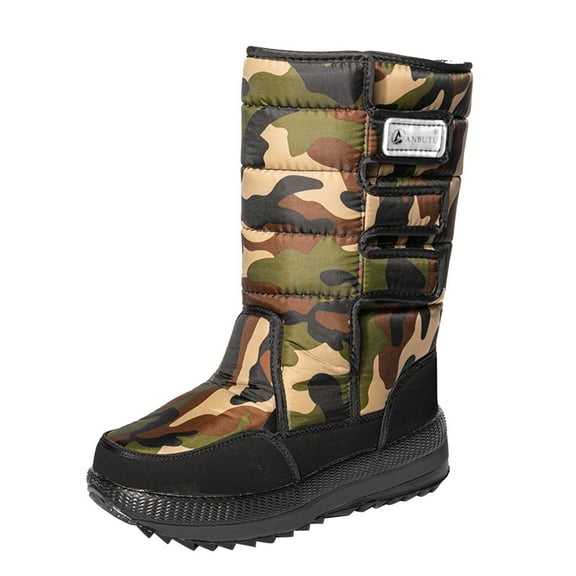 PANGF Mens Couple Boots Winter Warm and Cold Splash Proof Water Hook Loop Plush Thickened Snow Boots Comfotable and Warm