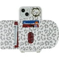 thumbnail image 5 of for iPhone 13 Case with Card Holder for Women,for iPhone 14 Phone Case Wallet with Strap,Credit Card Holder,Ring Stand,Crossbody Lanyard,PU Leather Cases for iPhone 13/14 6.1''(White Leopard), 5 of 18