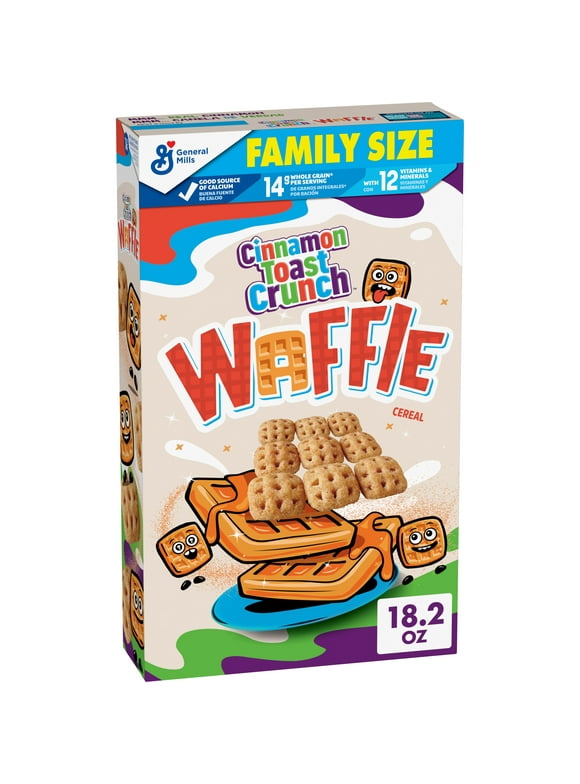 Cinnamon Toast Crunch Waffle Breakfast Cereal, Family Size, 18.2 oz