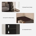 thumbnail image 5 of LAUSAINT HOME Tall Narrow Storage Cabinet, Anti-Tipping Floor Cabinet with 2 Adjustable Shelves & 3-Level Drawers for Small Space, Bathroom, Kitchen, Black, 5 of 11