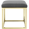 thumbnail image 4 of Modway Anticipate Velvet Fabric Upholstered Contemporary Modern Bench and Ottoman With Gold Black Stainless Steel Frame in Gold Gray, 4 of 5