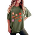 thumbnail image 2 of Njoeus Plus Size Tops for Women Custom T Shirts Women's T Shirts Short Sleeve Tees Funny Fruit Graphic Tee Shirts Loose Summer Tops Cute Tops S-Xxl Vacation Outfits for Women Summer Savings, 2 of 6