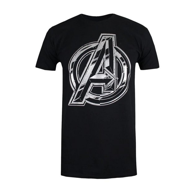 Avengers Infinity War - Camiseta Logotipo para Hombre (Negro)