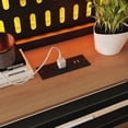 thumbnail image 4 of Leumius Twin XL Size Loft Bed with Storage Shelves and Pegboard,Metal Loft Bed Frame with USB Ports and LED Lights,Natural, 4 of 12
