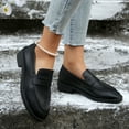 thumbnail image 5 of Women's Loafer-Elegant Slip-On Shoes for Everyday Comfort, Stylish Office & Casual Wear Women's Fashion Casual British Style Loafers Round Toe One-Line Low Heel Leather Shoes, 5 of 8