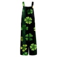 thumbnail image 5 of Stylish St Patrick's Day Print Jumpsuit with Pockets Full Length Romper Comfortable Casual Wear Summer Celebration! ,Green,S, 5 of 6