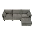 thumbnail image 5 of Noble House 107" L-Shaped Cloud Sofa, Cotton-Linen Velvet Sectional with Storage, Living Room, Modular 3-Seat, Gray, 5 of 7