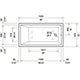thumbnail image 3 of Duravit 700655-R Duravit No.1 60" Three Wall Alcove Acrylic Soaking Tub -, 3 of 3