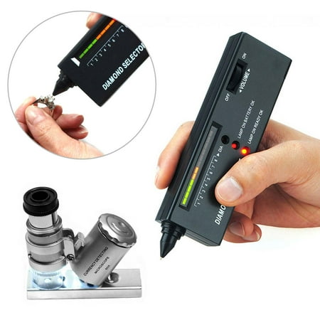 Jeweler diamond tool kit Portable Diamond Tester – 60X Illuminated (Best Diamond Tester On The Market)