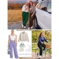 thumbnail image 5 of SHOWMALL Women's Plus Size Wide Leg Pants 1X-5X, Light Gray Soft Stretch Lounge Pants with Elastic Drawstring Waist and Pockets for Homewear and Travel, 5 of 10