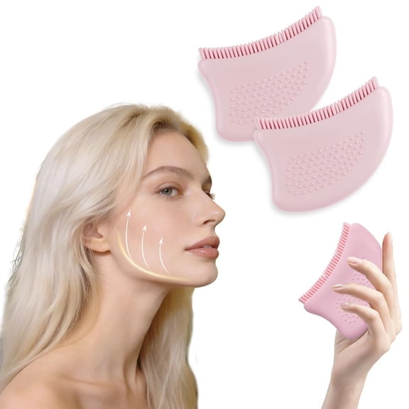Silicone Lymphatic Contour Face Brush, 2026 New Ergonomic Lymphatic Drainage Massager, Chin Face Neck Sculpting Makeup Brushes to Reduce Puffiness, Relieve Fatigue (2 Pcs)