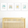 thumbnail image 2 of Big Dot of Happiness Colorful Children's Decor - Unframed Rainbow, Cloud, Sun, and Moon Linen Paper Wall Art - Set of 4 - Artisms - 8 x 10 inches, 2 of 7