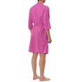thumbnail image 3 of INSPIRE CHIC Men's Waffle Spa Robe Solid Color Sleepwear Long Sleeves Bathrobe M Rose Red, 3 of 5