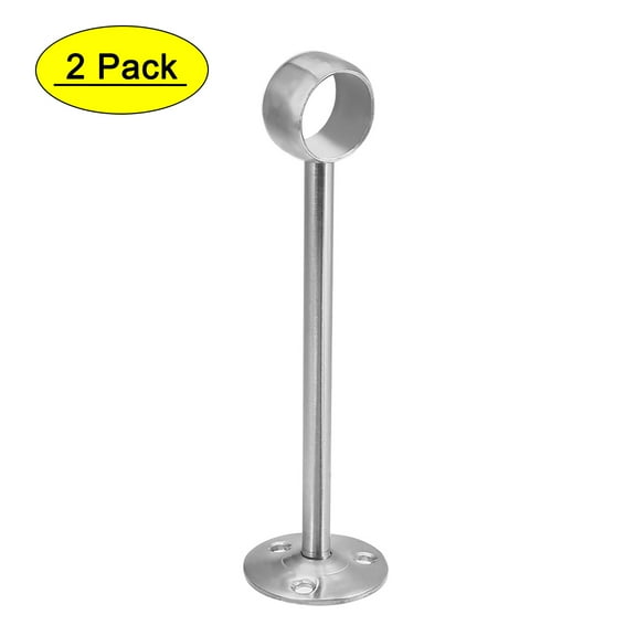 Uxcell 0.79" Pipe Dia 304 Stainless Steel Clothes Lever Bracket, 2 Pcs